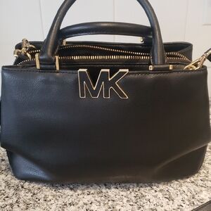 Michael Kors Black Satchel with Gold Accents